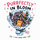 Purrfectly in Bloom Cat Graphic Tee