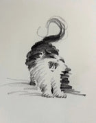 "Playful Cat" Sketch Art Graphic Tee