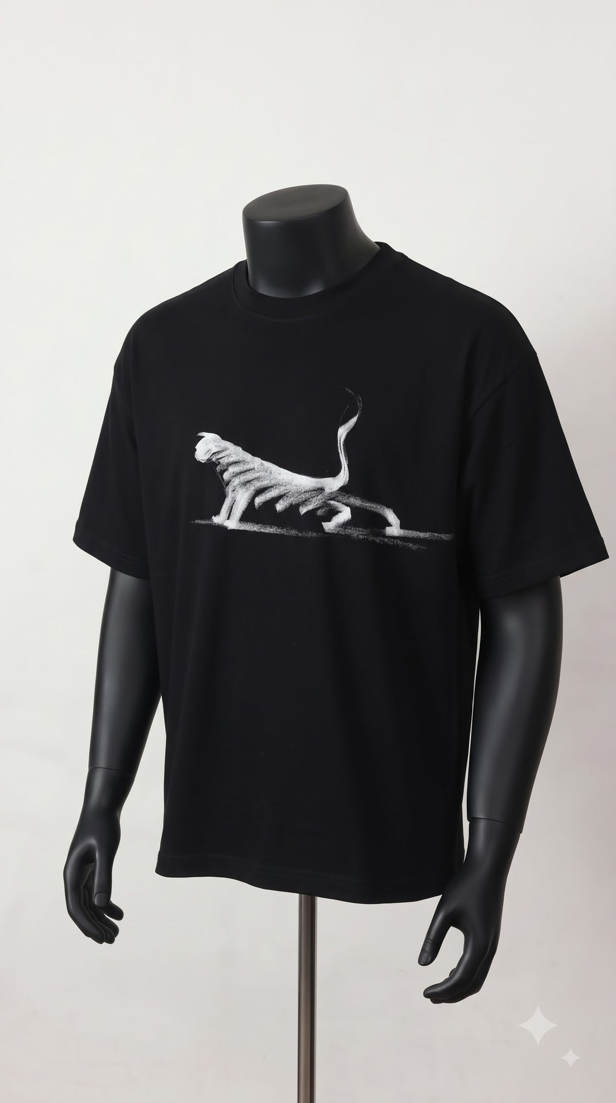 Silent Prowl – Charcoal Gesture Tee