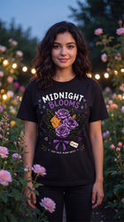 Midnight Blooms Cat Graphic Tee