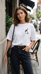 "Playful Cat" Sketch Art Graphic Tee