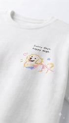 "Sunny Days, Happy Dogs" Golden Retriever Cute Hand-Drawn Graphic Tee