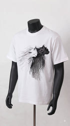 Dual Cats Charcoal Sketch Oversized T-Shirt