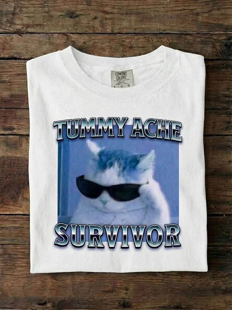 Tummy Ache Survivor Cat T-Shirt