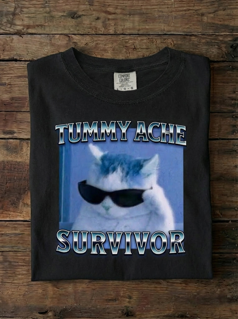 Tummy Ache Survivor Cat T-Shirt