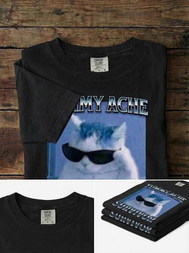Tummy Ache Survivor Cat T-Shirt