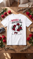 Roses & Whiskers Cat Graphic Tee