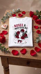 Roses & Whiskers Cat Graphic Tee
