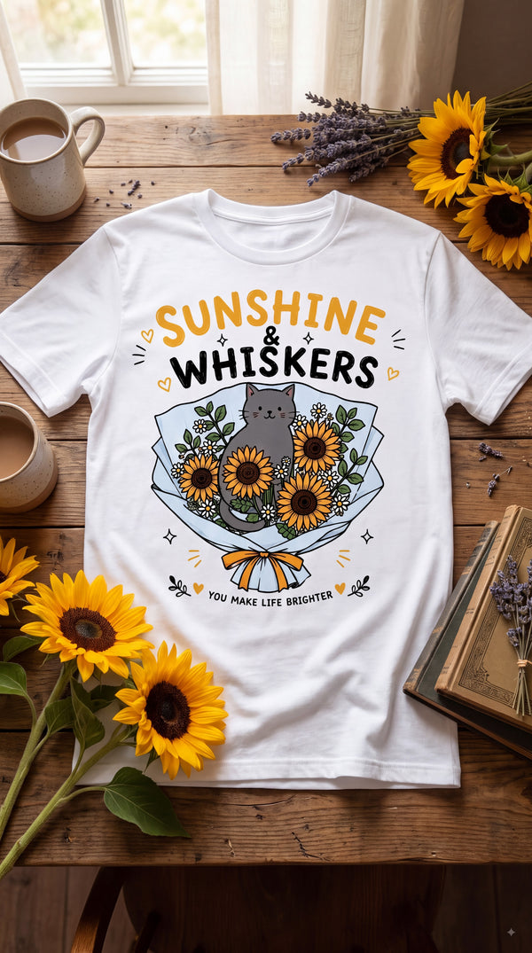 Sunshine & Whiskers Cat Graphic Tee