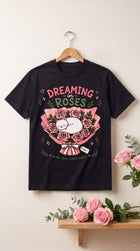 Dreaming in Roses Cat Graphic Tee