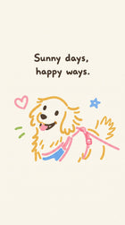 "Sunny Days, Happy Dogs" Golden Retriever Cute Hand-Drawn Graphic Tee