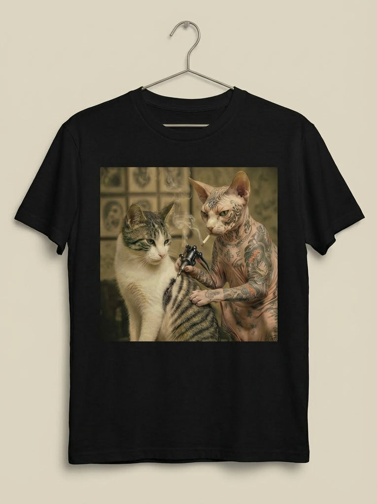 Tattoo Cat Graphic T-Shirt