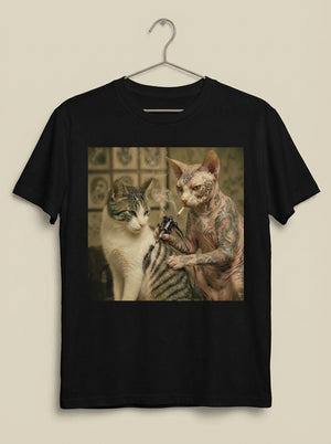 Tattoo Cat Graphic T-Shirt