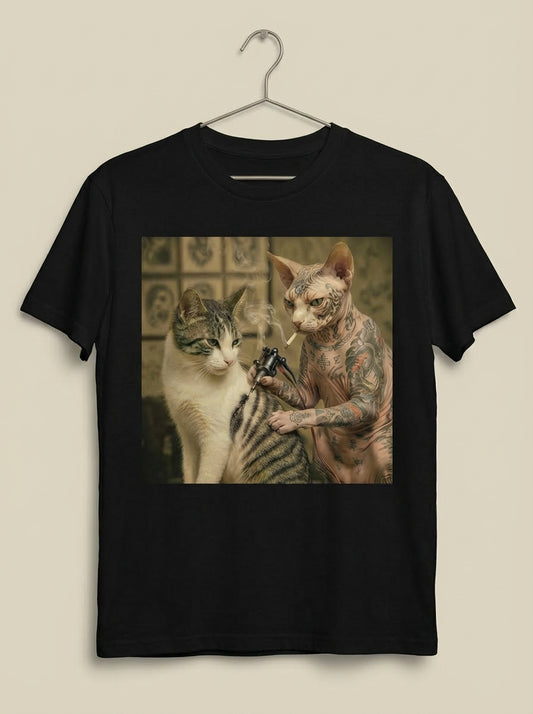 Tattoo Cat Graphic T-Shirt
