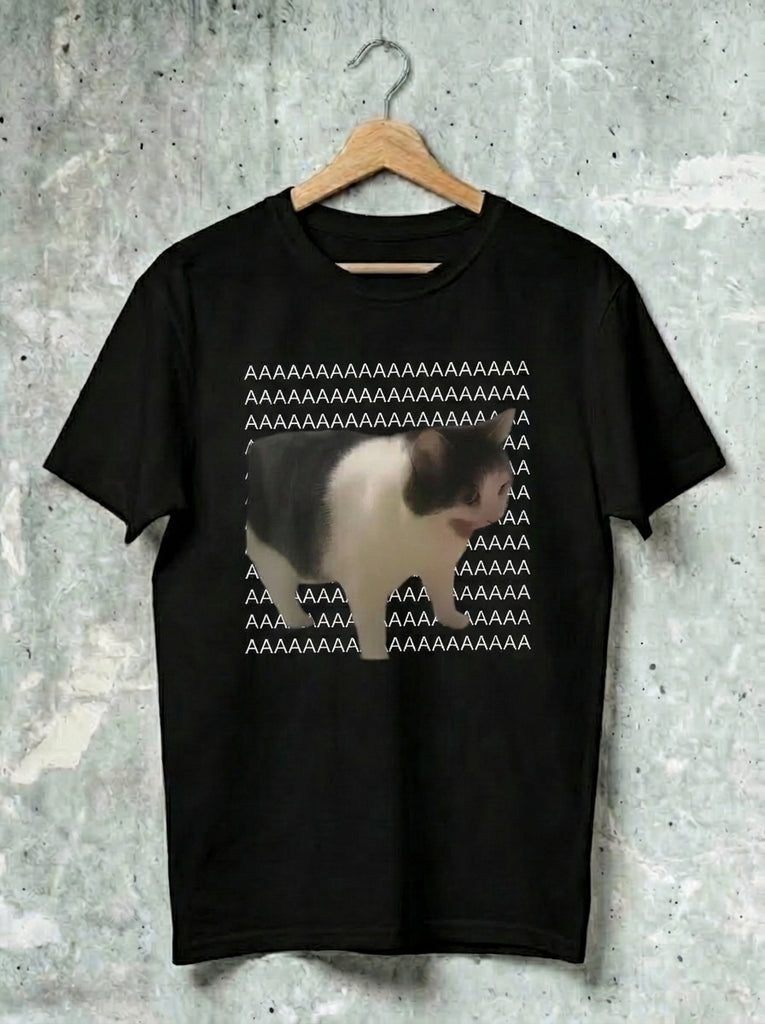 Screaming Cat AAAAA Meme T-Shirt