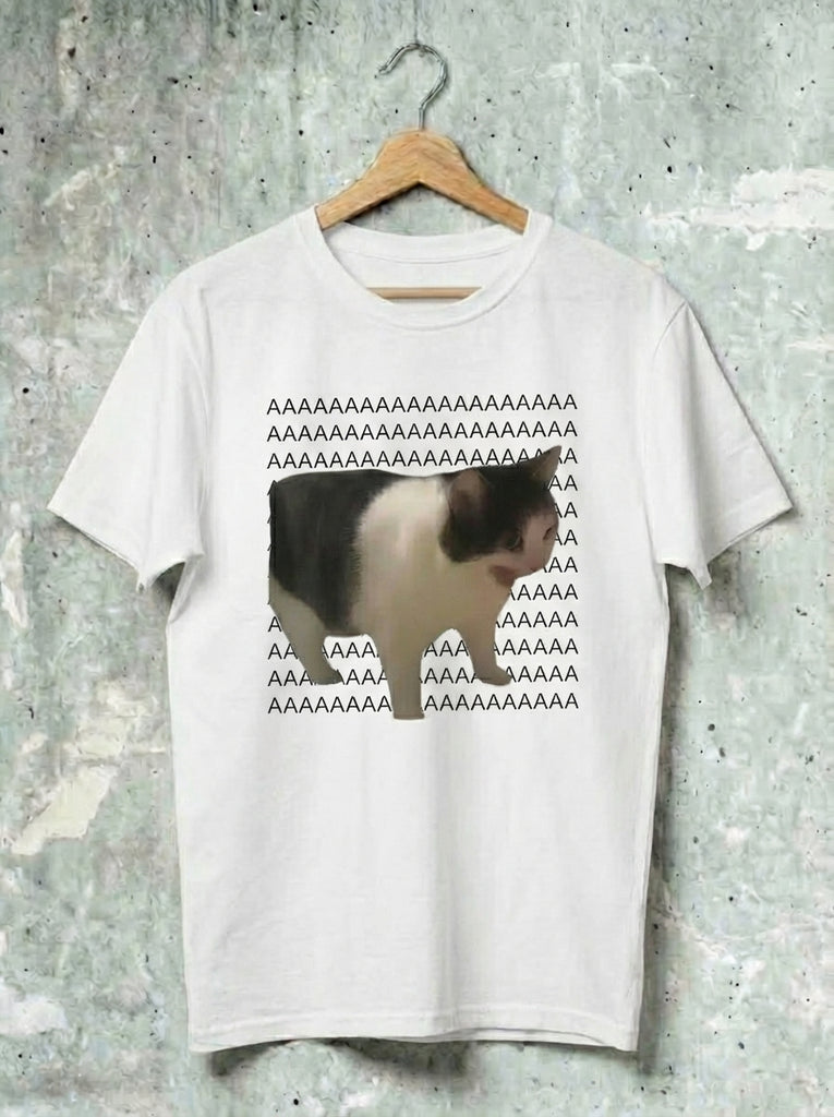 Screaming Cat AAAAA Meme T-Shirt