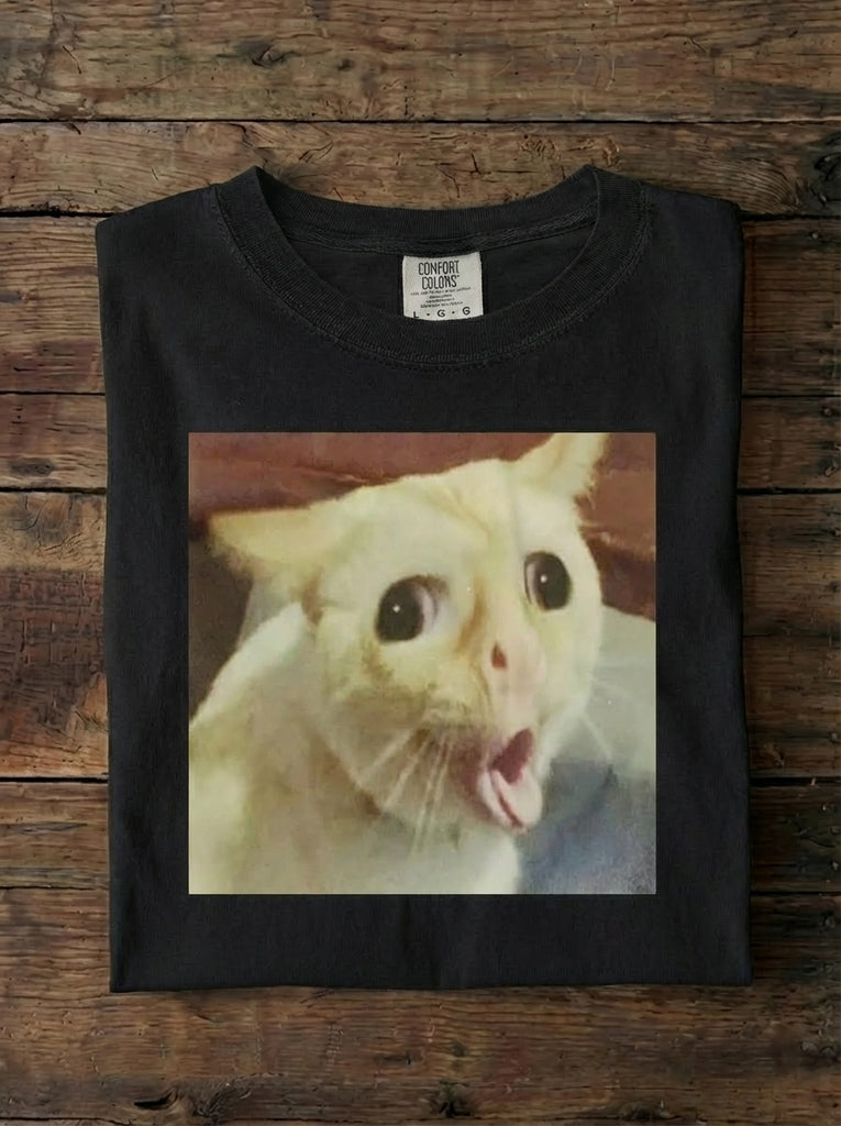 Funny Cat Meme T-Shirt "Tummy Ache Survivor"