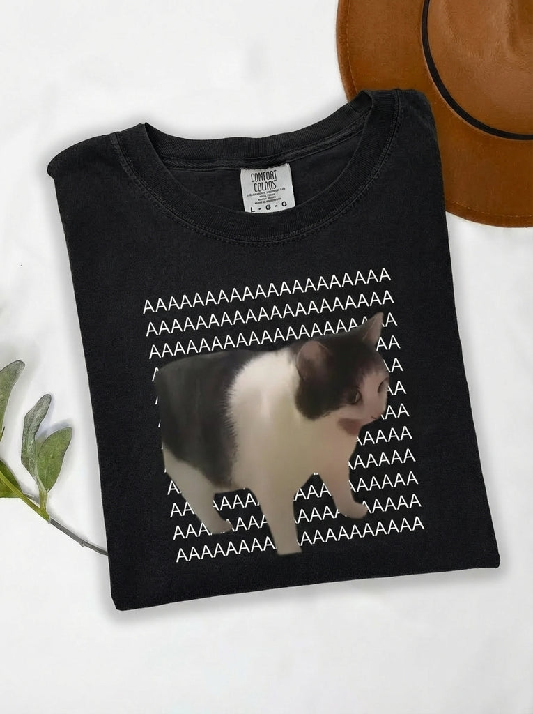 Screaming Cat AAAAA Meme T-Shirt