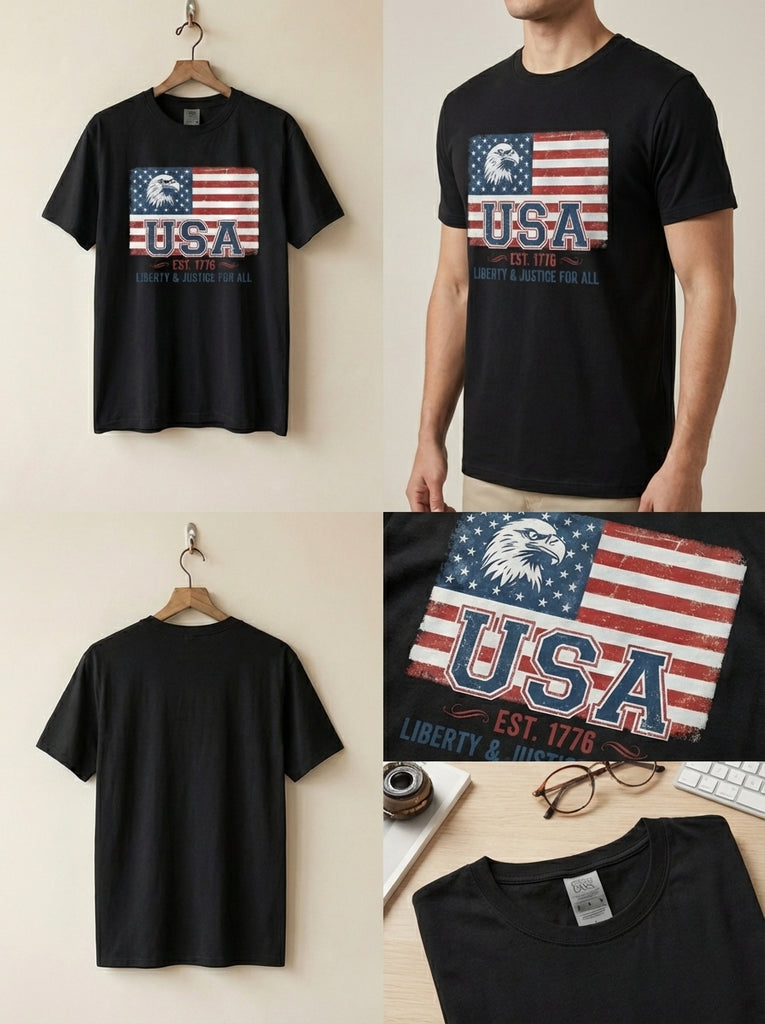 USA Vintage Flag Unisex T-Shirt