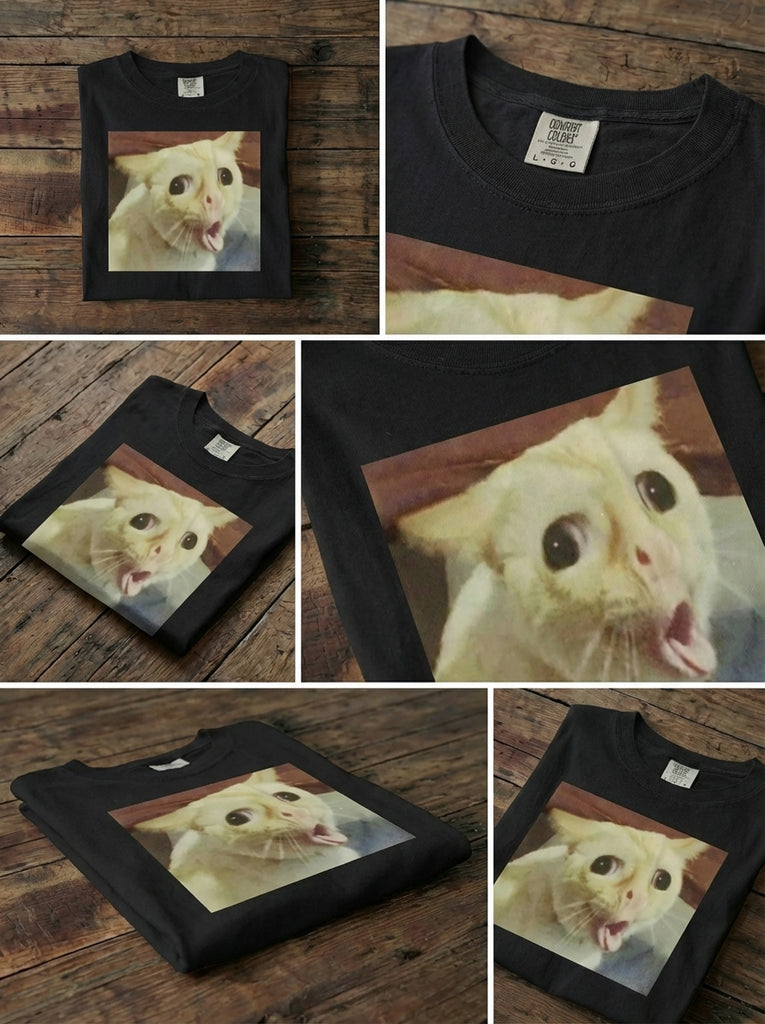 Funny Cat Meme T-Shirt "Tummy Ache Survivor"